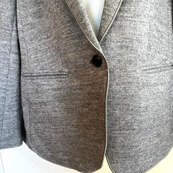 ANN TAYLOR SIZE 12 GRAY WOOL BLEND HUTTON BLAZER - Picture 7 of 11